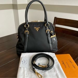 Prada Tessuto Nylon Saffiano bag Black
